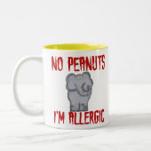 Elephant NO Peanuts Ik ben allergisch Tweekleurige Koffiemok (Links)