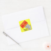 Elephant No Peanuts Ik ben allergisch Vierkante Sticker (Envelop)