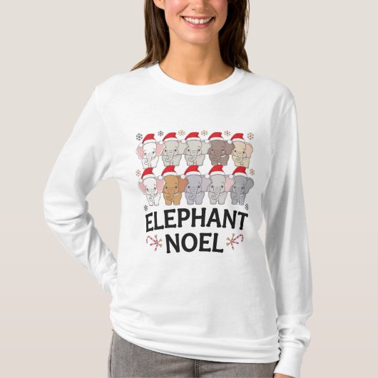 Elephant Noel Cheer Feestelijk Vakantie sweetshirt T-shirt (Voorkant)