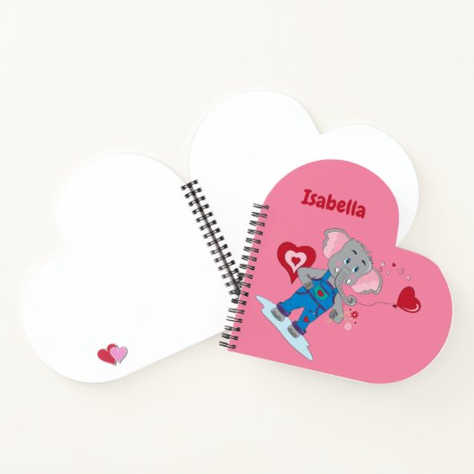 Elephant | Notitieboek van roze en rode Kind (Binnen)