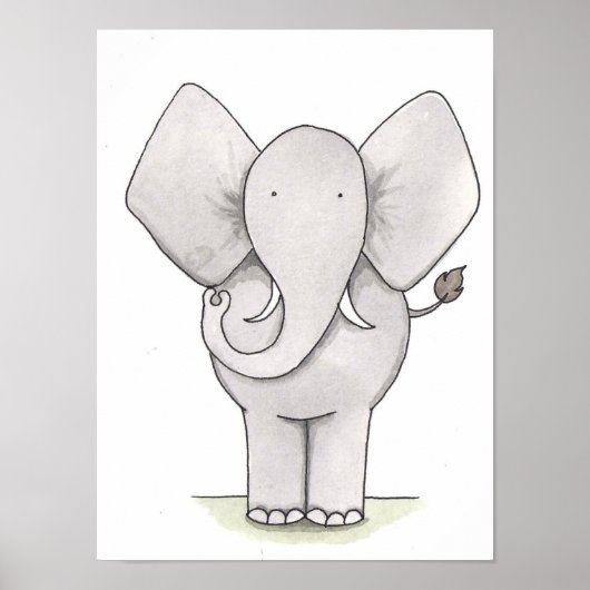 Elephant Nursery Art Poster (Voorkant)