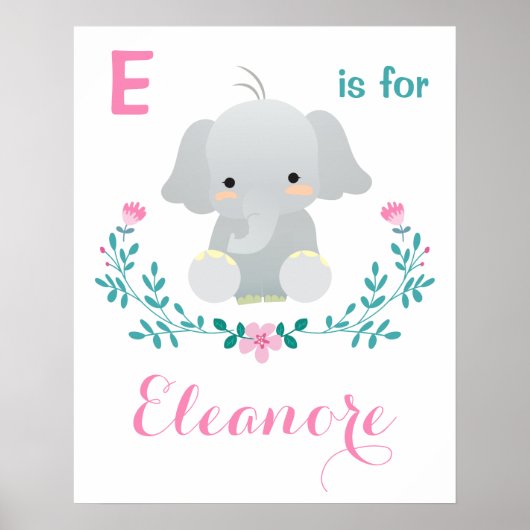 Elephant nursery art print | Gebruikersnaam babyme (Voorkant)