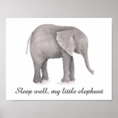 Elephant Nursery Decor Baby's Room Wall Art Poster (Voorkant)