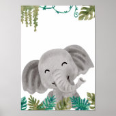 Elephant Nursery Poster Animal Kinder Room Print (Voorkant)