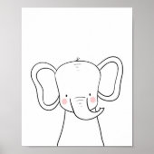 Elephant Nursery Print Black white modern Safari (Voorkant)