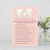 Elephant Nursery Rhyme Quiz baby shower game (Staand voorkant)