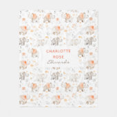 Elephant Nursery Room Schattige Pattern Fleece Deken (Voorkant)