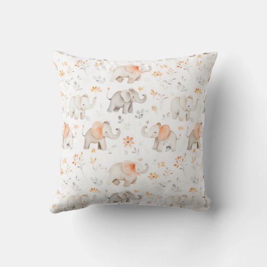Elephant Nursery Room Schattige Pattern Kussen (Achterkant)