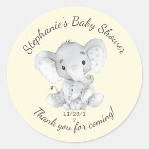Elephant Oerwoud Animals Baby shower Favor Sticker