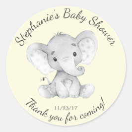 Elephant Oerwoud Animals Baby shower Favor Sticker