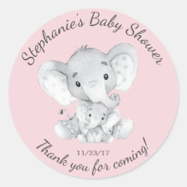 Elephant Oerwoud Animals Baby shower Favor Sticker