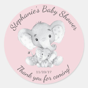 Elephant Oerwoud Animals Baby shower Favor Sticker