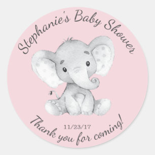 Elephant Oerwoud Animals Baby shower Favor Sticker