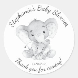 Elephant Oerwoud Animals Baby shower Favor Sticker