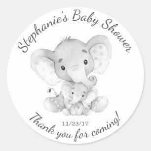 Elephant Oerwoud Animals Baby shower Favor Sticker