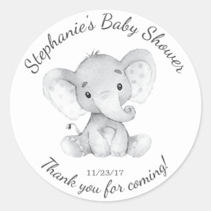 Elephant Oerwoud Animals Baby shower Favor Sticker