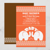 Elephant Oerwoud Baby shower Kaart (Voorkant / Achterkant)
