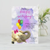 Elephant oerwoud dierneutraal meisje, gefeliciteer kaart (Staand voorkant)