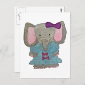 Elephant Oerwoud Friends Baby Animal Water Kleur Briefkaart (Voorkant / Achterkant)