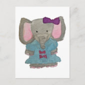 Elephant Oerwoud Friends Baby Animal Water Kleur Briefkaart (Voorkant)