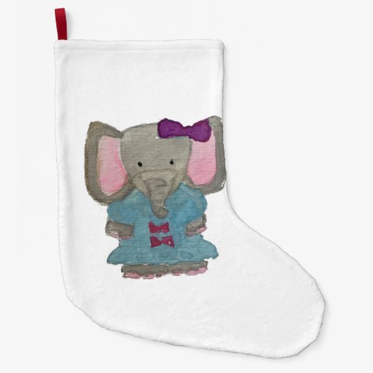 Elephant Oerwoud Friends Baby Animal Water Kleur Grote Kerstsok (Voorkant)