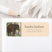 Elephant Oerwoud Print Return-adres Etiket (Insitu)