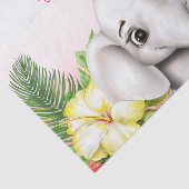 Elephant Oerwoud Safari Gepersonaliseerd Baby show Tissuepapier (Detail)