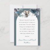 Elephant Oh Boy Blue Floral Baby shower Bedankkaart (Achterkant)
