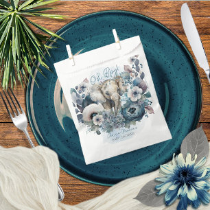 Elephant Oh Boy Blue Floral Baby shower Bedankzakje