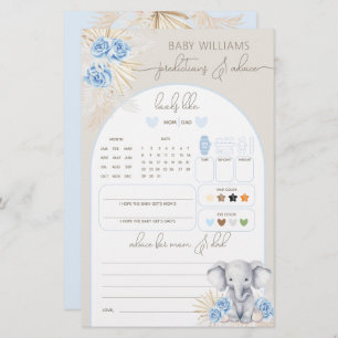 Elephant Oh Boy Safari Baby shower Voorspellingssp