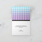 Elephant Ombre Aqua Paars Houndstooth-kaarten Bedankkaart (Binnen)