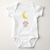 Elephant on a Swing, Cute Elephant, Crown, Moon Romper (Voorkant)