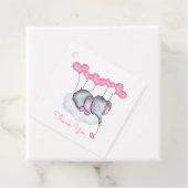 Elephant on Cloud Cute Girl Baby shower Bedankjes Labels (In situ)