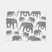 Elephant-ontwerp Fleece Deken (Voorkant (Horizontaal))