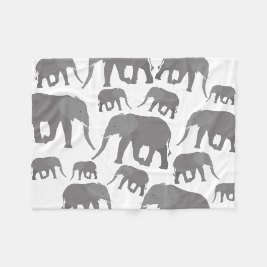 Elephant-ontwerp Fleece Deken (Voorkant (Horizontaal))