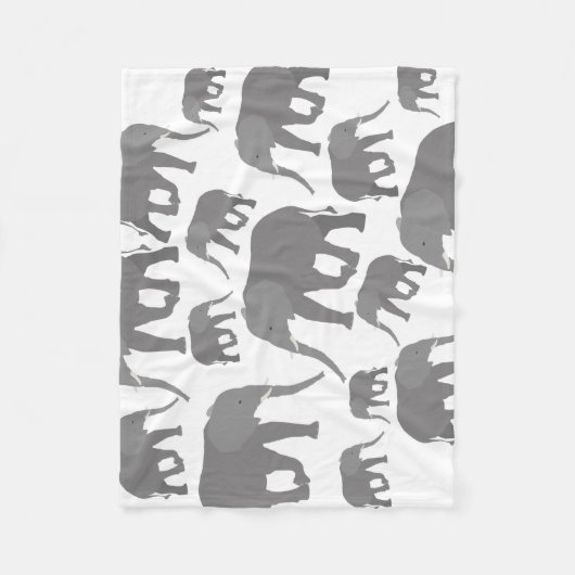 Elephant-ontwerp Fleece Deken (Voorkant)