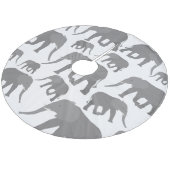 Elephant-ontwerp Fleece Kerstboom Rok (Gekanteld)