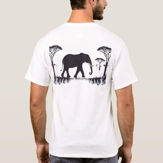 Elephant-ontwerp T-shirt (Achterkant)