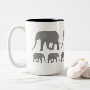 Elephant-ontwerp Tweekleurige Koffiemok
