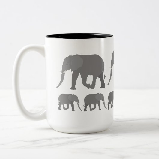 Elephant-ontwerp Tweekleurige Koffiemok (Links)