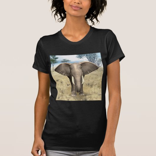 Elephant op de Savanna T-shirt (Voorkant)