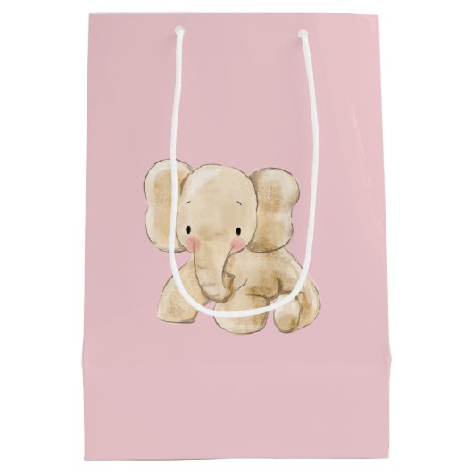 Elephant op een Crescent Moon Medium Cadeauzakje (Achterkant)