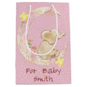 Elephant op een Crescent Moon Medium Cadeauzakje (Voorkant)