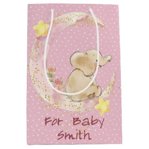 Elephant op een Crescent Moon Medium Cadeauzakje