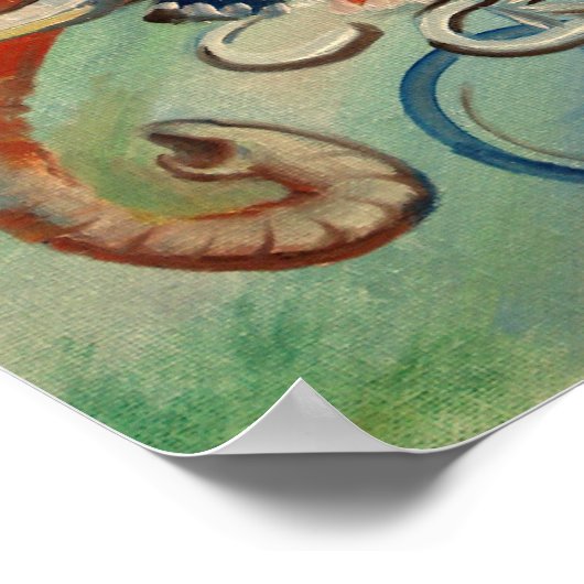 Elephant op een fiets II Poster (Hoek)