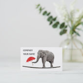 Elephant op een tightroop visitekaartje (Staand voorkant)
