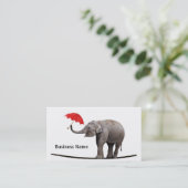 Elephant op een tightroop visitekaartje (Staand voorkant)