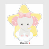 Elephant op een wolk, luiend geluid, sterren, lint sticker (Vel)