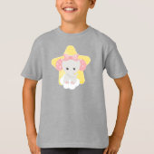 Elephant op een wolk, luiend geluid, sterren, lint t-shirt (Voorkant)