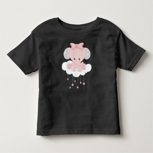 Elephant op een wolk, luiend middel, kroon, sterre kinder shirts (Voorkant)